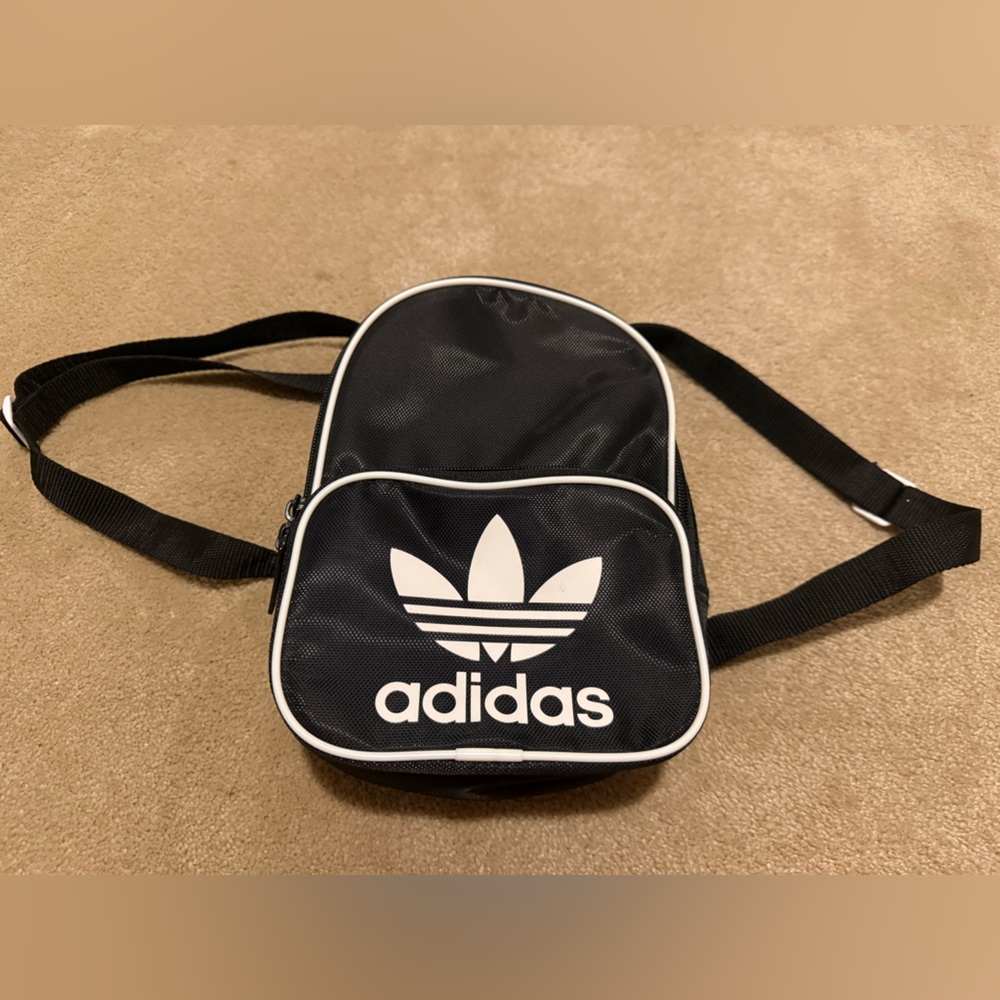 Adidas Black and White Trefoil Mini Backpack